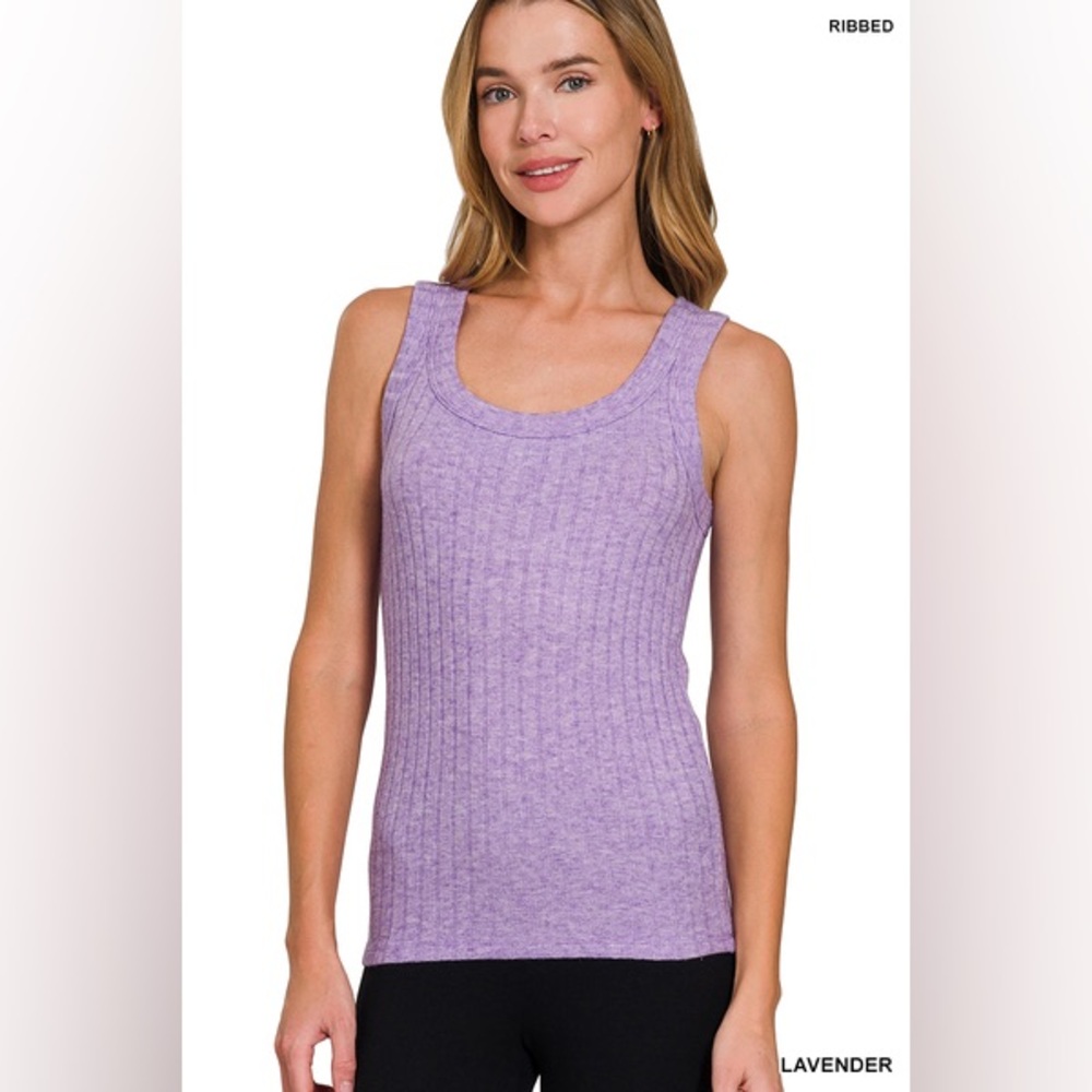 NWT ZENANA MELANGE RIB TANK TOP